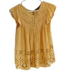 AMERICAN EAGLE Mustard Lace Blouse